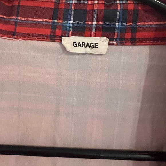 Garage Red Plaid Crop Pajama Top - Picture 3 of 5